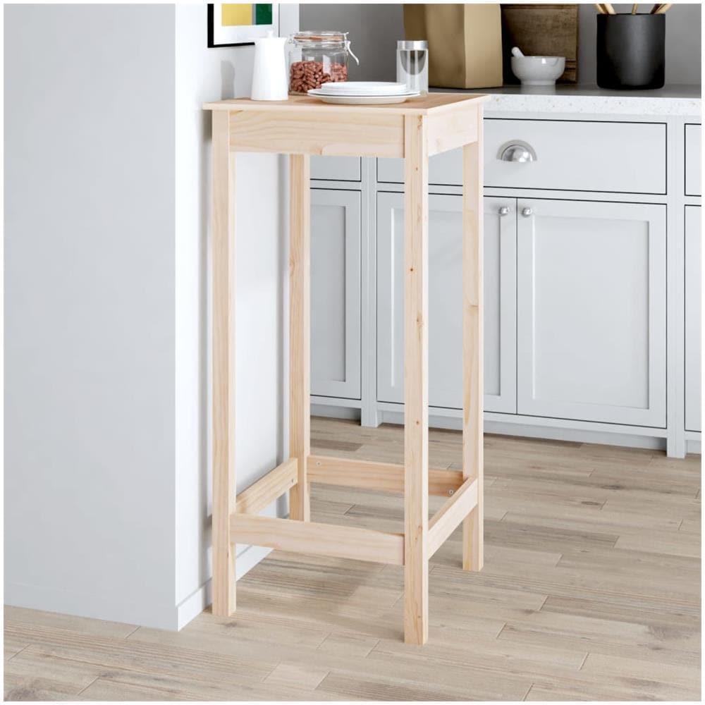 Tavolo Da Bar 50x50x110 Cm In Legno Massello Di Pino - Foto 3