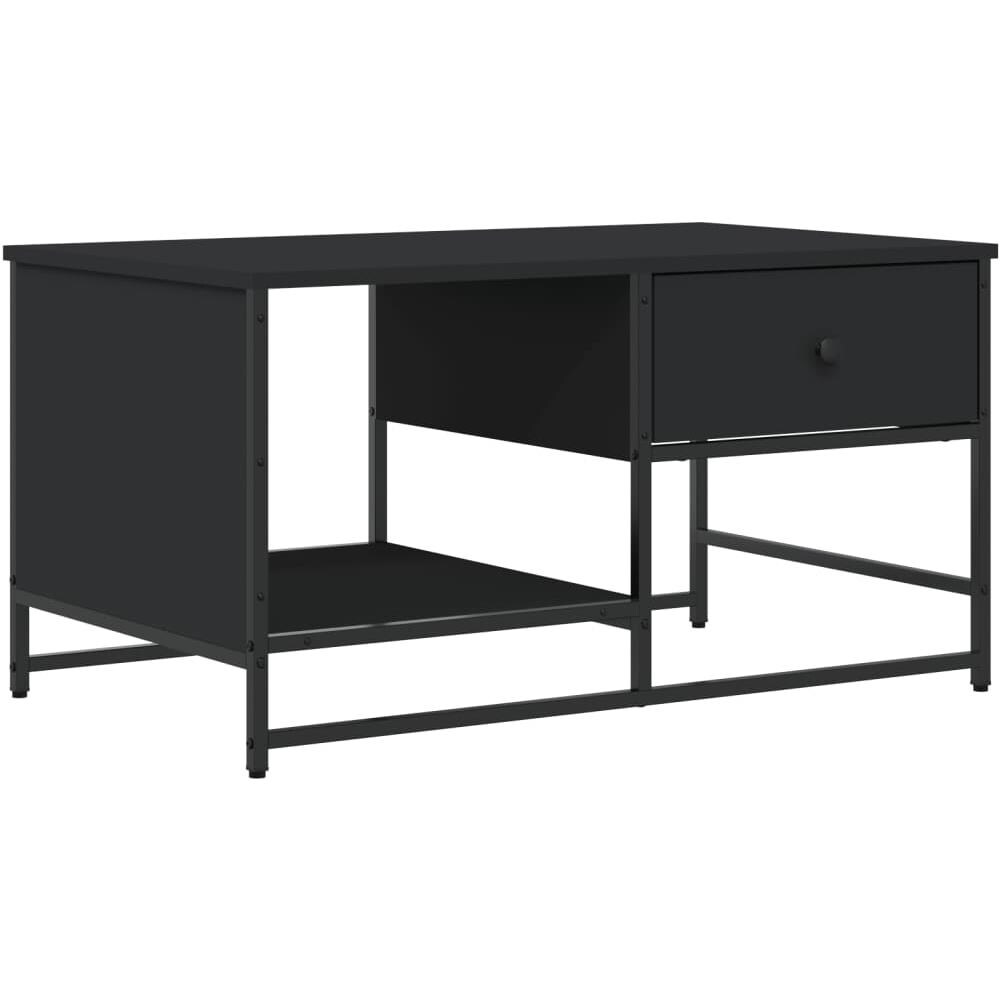 Tavolino Da Salotto Nero 85,5x51x45 Cm In Legno Multistrato - Foto 2
