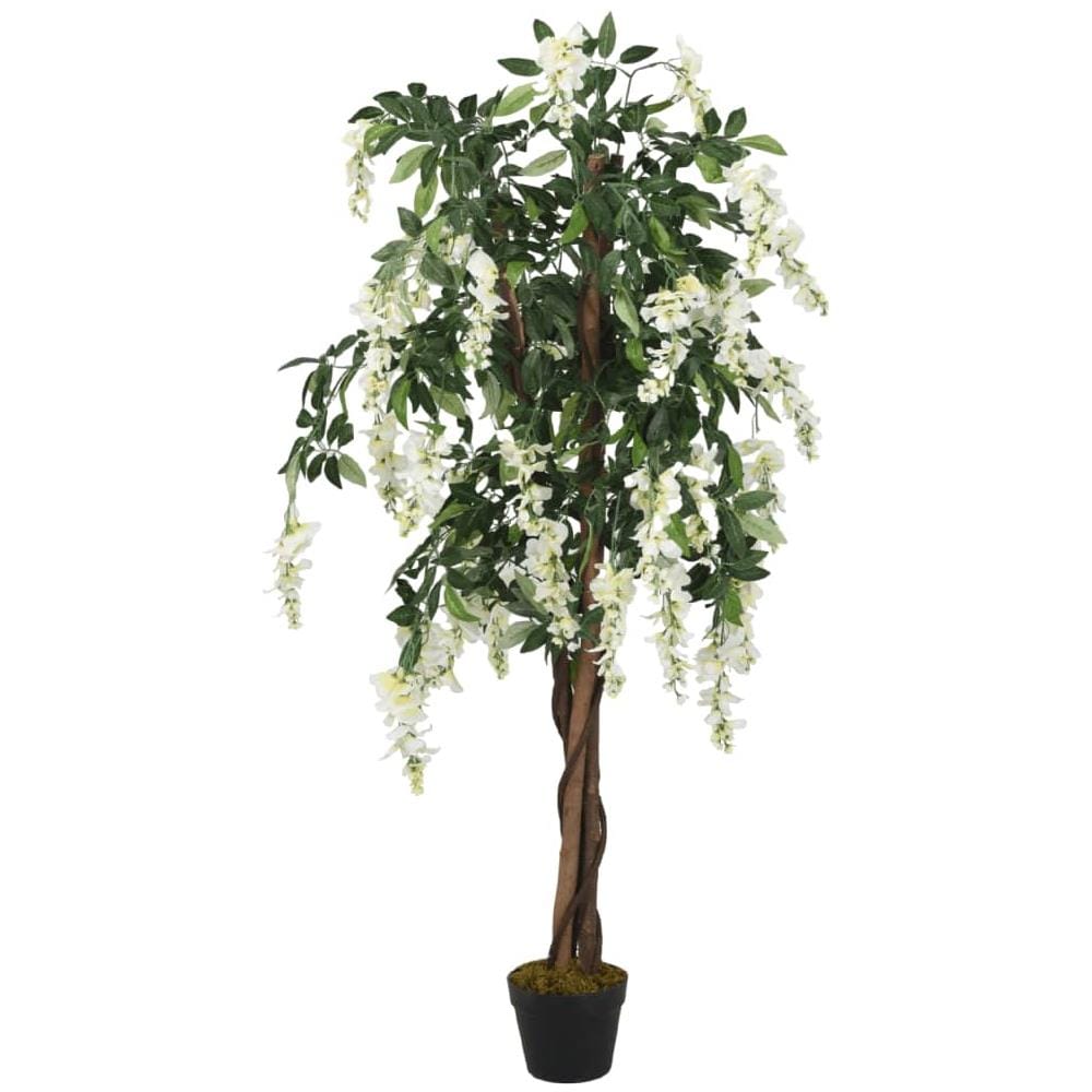Glicine Artificiale 560 Foglie 80 Cm Verde E Bianco - Foto 1