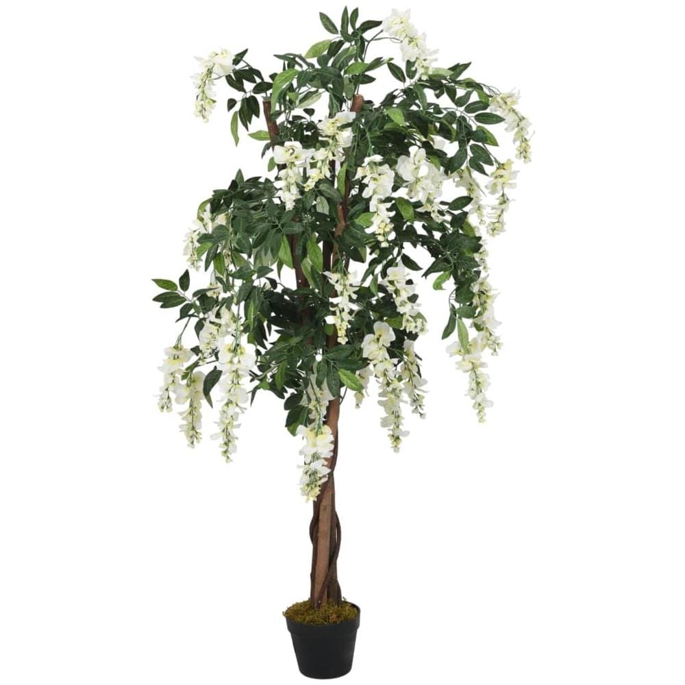 Glicine Artificiale 560 Foglie 80 Cm Verde E Bianco - Foto 2