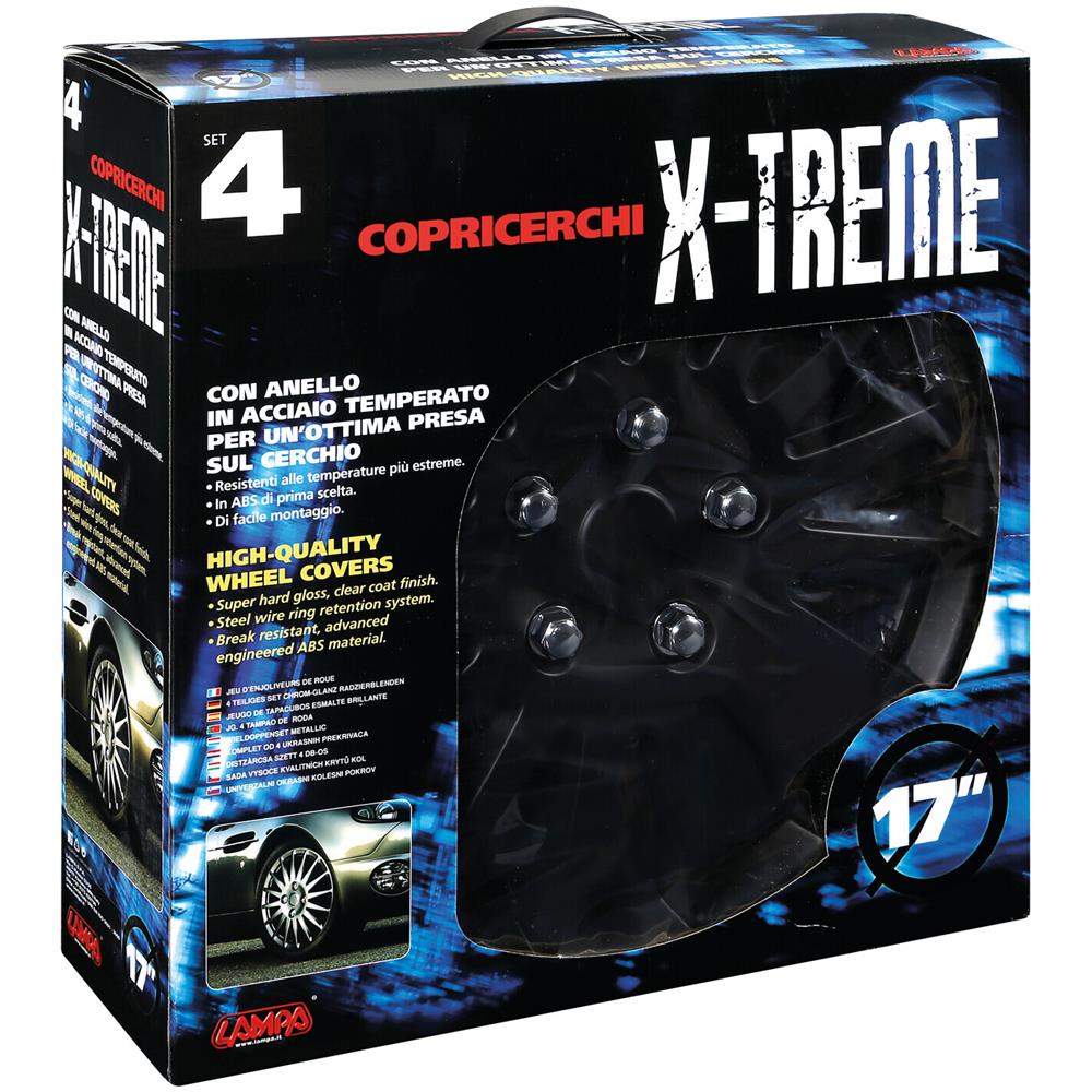 C-071, X-treme - Set 4 Copricerchi - ? 17"" - Nero Opaco - Foto 2