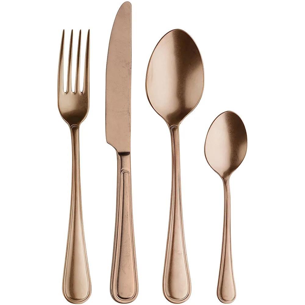 Westminster Alchimique Bronze posate da tavola in acciaio con finitura Alchimique Bronze Confezione - Set da 24 Pezzi - 6 Posti Tavola - Confezione Regalo Made in Italy - Foto 1