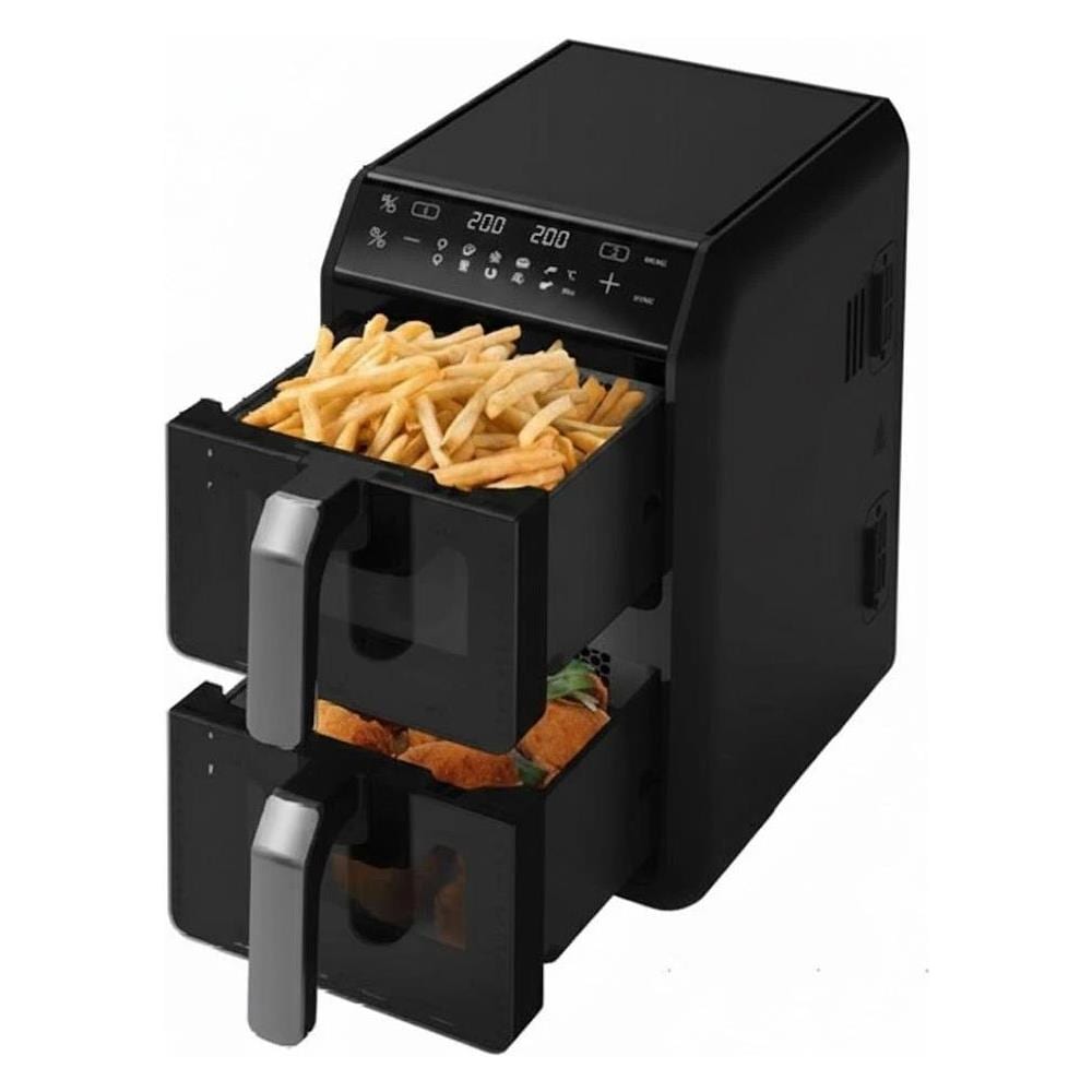 Friggitrice ad Aria 12 lt 2400W con Doppio Cestello Nero AIR-FRYER1200 - Foto 1