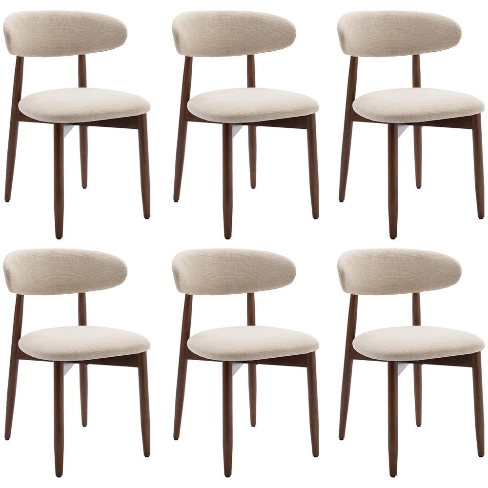 Set Da 6 Sedie Da Pranzo, Robuste Ed Eleganti, In Stile Scandinavo Minimalista, Ideali Per Sala Da Pranzo E Cucina - Beige - Foto 1