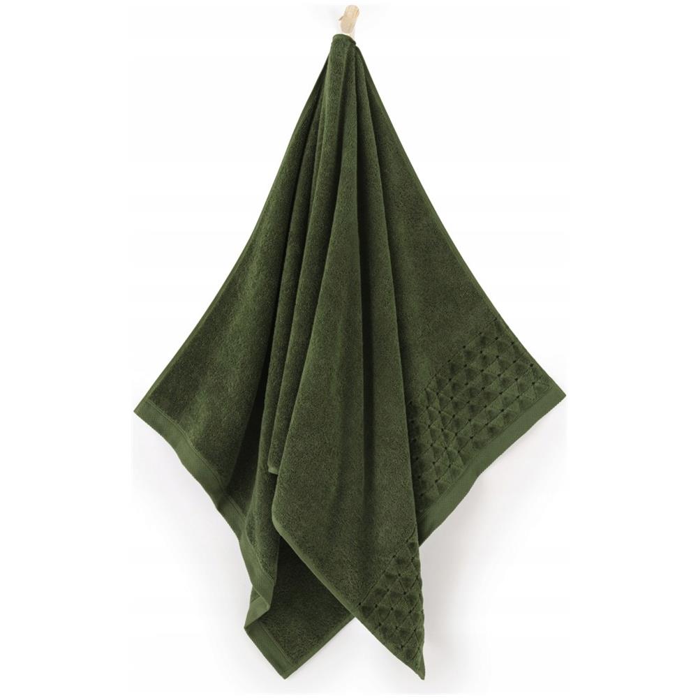 Asciugamano Oscar - 50x100 cm - Verde - Cotone egiziano - Antibatterico - Ultra morbido - Foto 2
