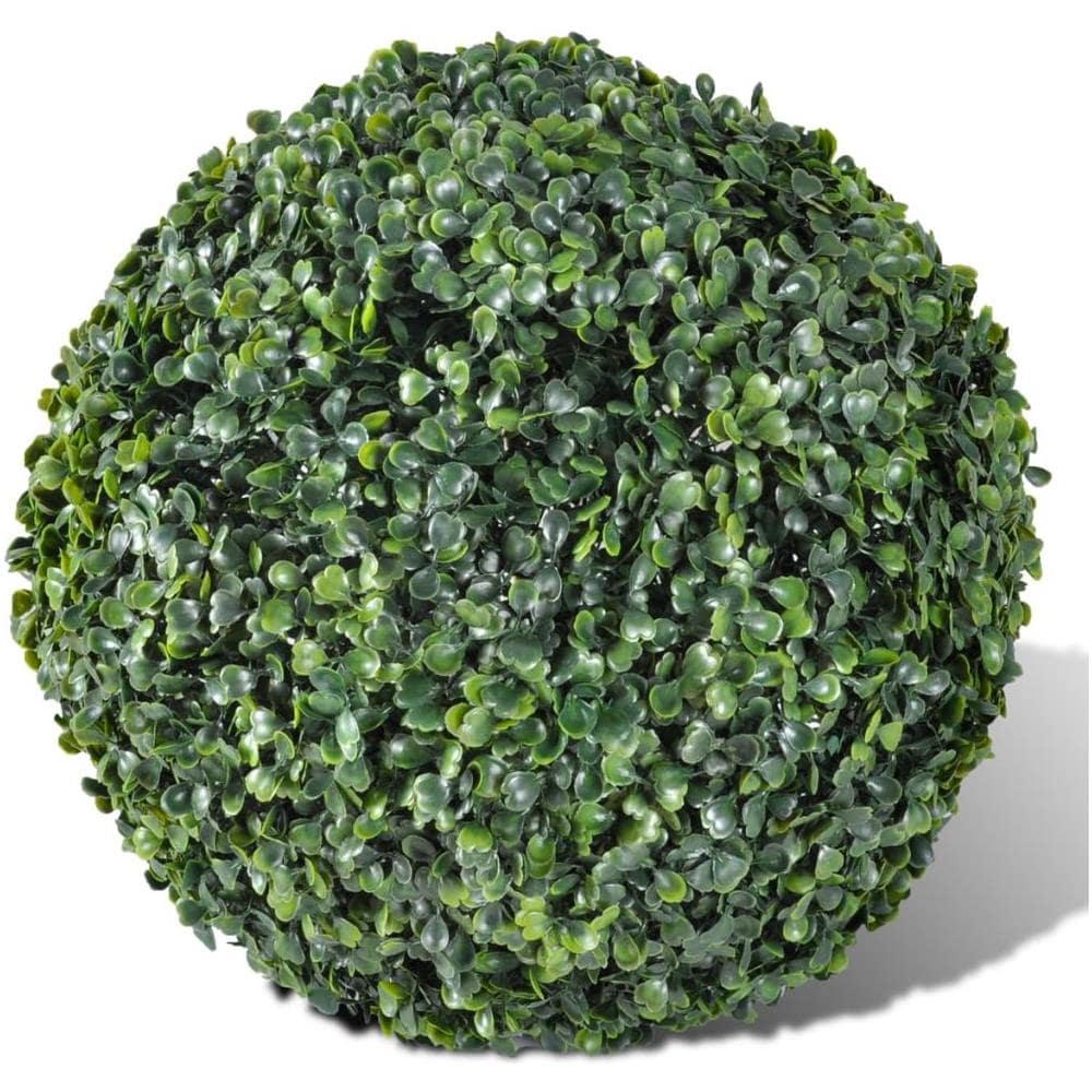 2 Palle Topiarie Foglie Artificiali In Legno Di Bosso 27 Cm Led Solare - Foto 2