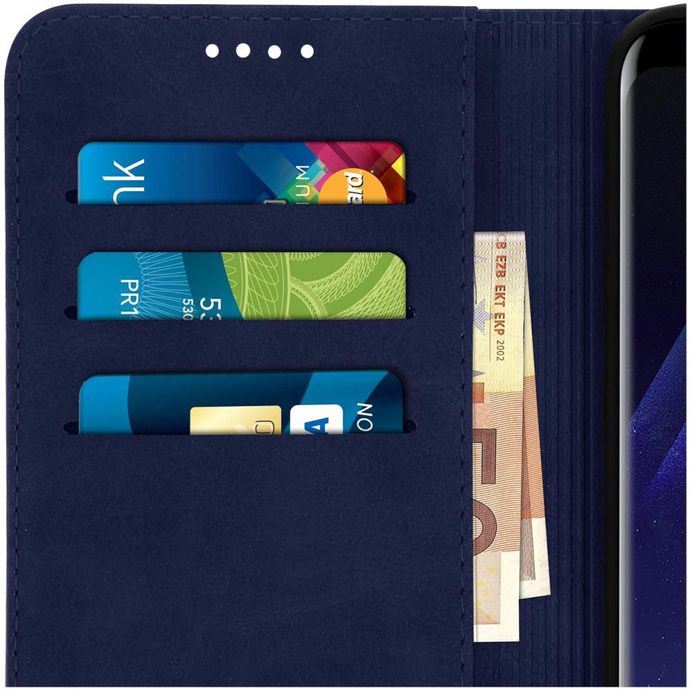 Custodia Galaxy S8 Portacarte Funzione Supporto Cover Silicone Blu - Foto 5