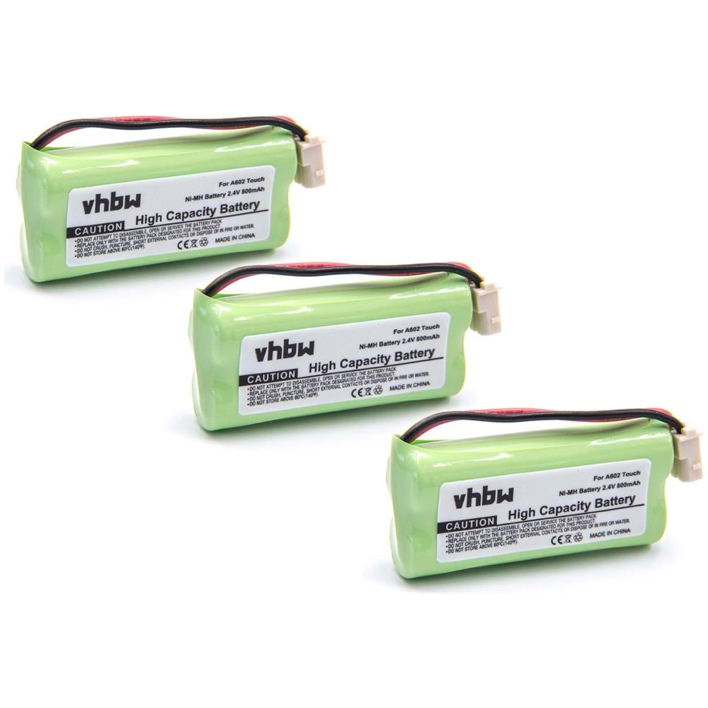 Vhbw 3 Batterie Ricaricabili Li-Poly Per Telefono Fisso Cordless British Telecom Granite: 500mAh, 3,7V, Sostituisce PL-043043
