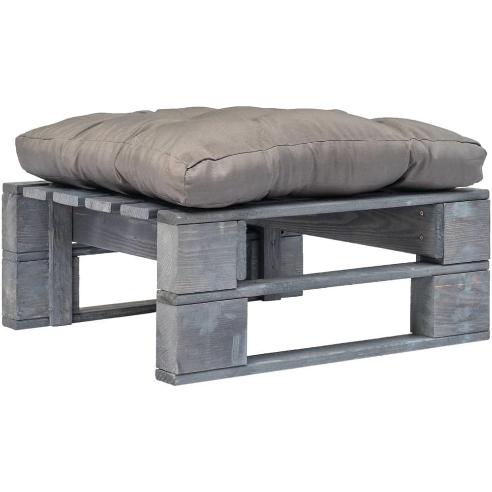 Divano Da Giardino Su Pallet Con Cuscino E Legno Fsc Grigi - Foto 1