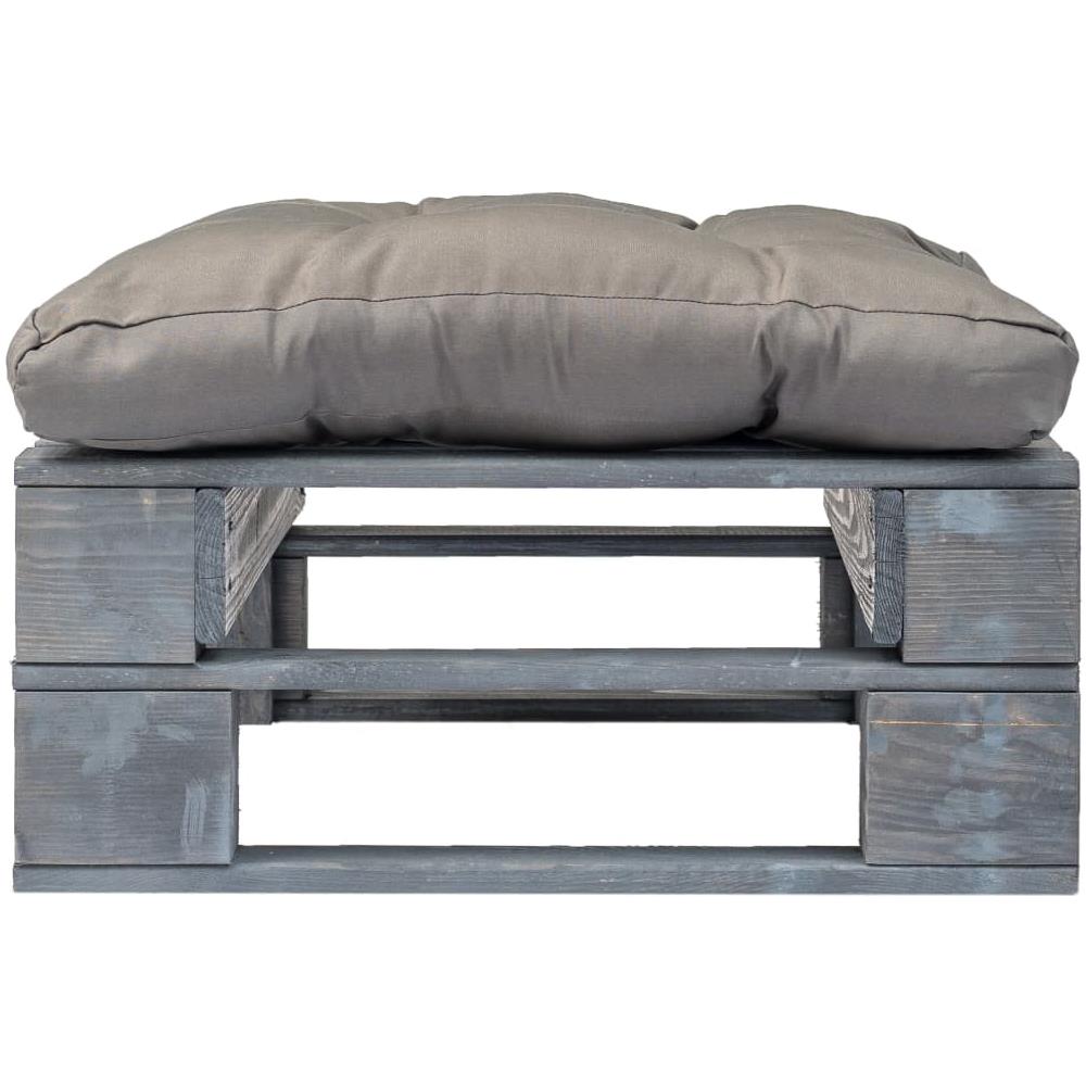 Divano Da Giardino Su Pallet Con Cuscino E Legno Fsc Grigi - Foto 2