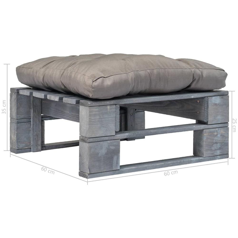 Divano Da Giardino Su Pallet Con Cuscino E Legno Fsc Grigi - Foto 3
