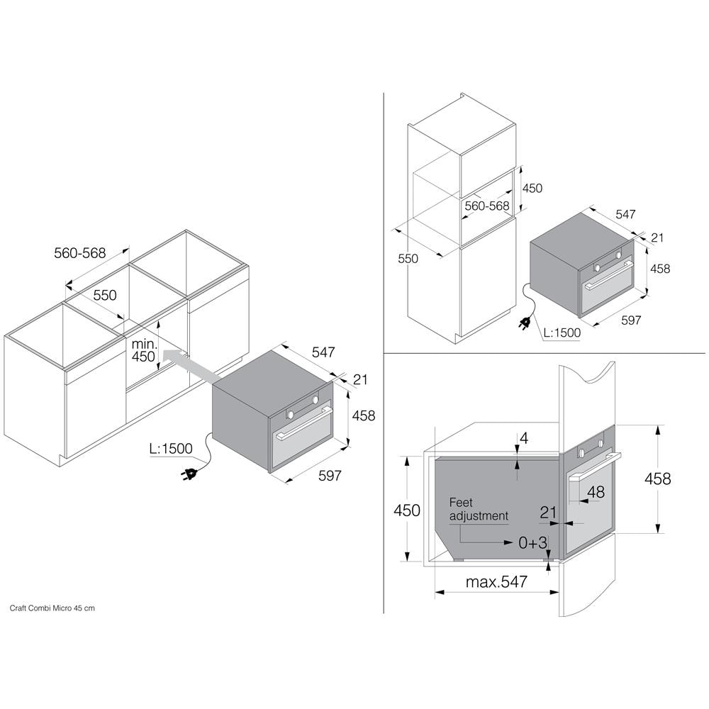 OCM 8464 S Forno Microonde con Grill Capacità 50 Litri Potenza 1000 Watt Colore Acciaio - Foto 3