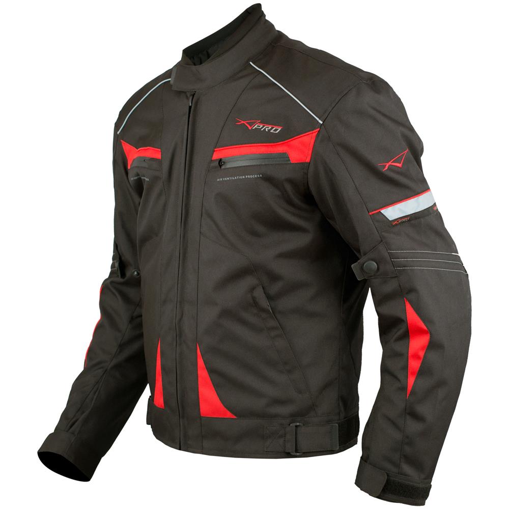 Giacca Moto Sport Tessuto Protezioni Ce Impermeabile Ventilata Rosso 3x - Foto 5