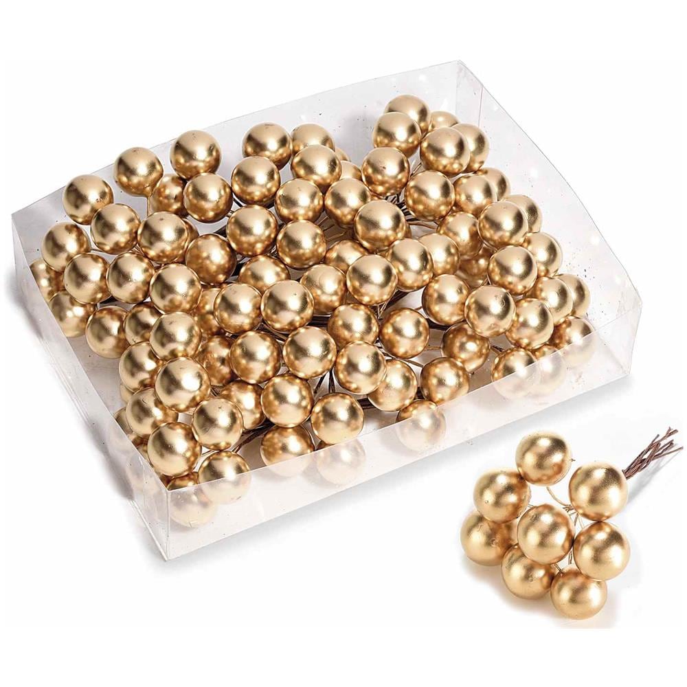 Bacche Natalizie Dorate Set Da 192 Rametti Modellabili Decorazioni Natalizie Per Casa E Negozi Decorazioni Per Pacchi Regalo - Foto 1