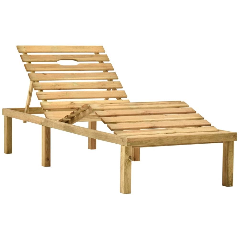 Lettino da Giardino con Cuscino Talpa in Legno Pino Impregnato - Foto 2