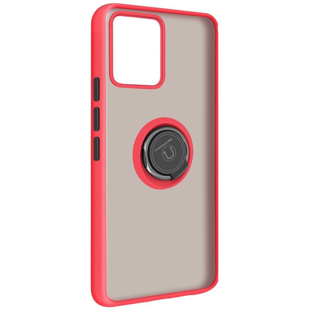 Cover Realme 8 E 8 Pro Bimateriale Anello Supporto Metallico Rossa - Foto 2