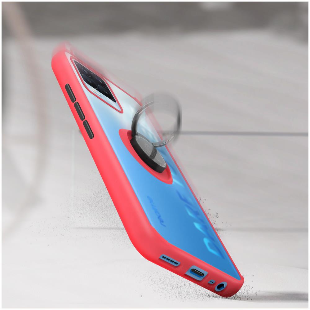 Cover Realme 8 E 8 Pro Bimateriale Anello Supporto Metallico Rossa - Foto 5