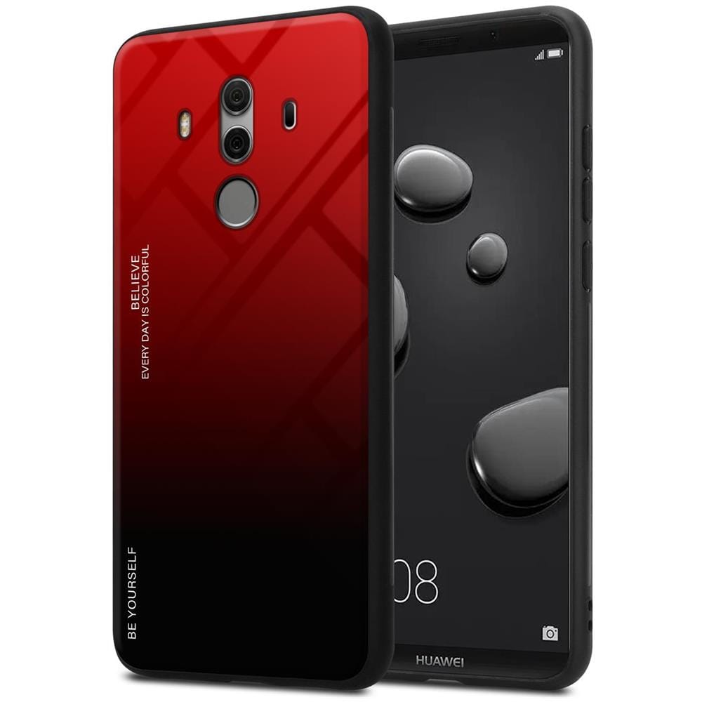 Cadorabo Custodia Compatibile Con Huawei Mate 10 Pro In Rosso - Nero - Coperchio Protettivo Bicolore In Vetro Temperato E Silicone Tpu - Foto 1