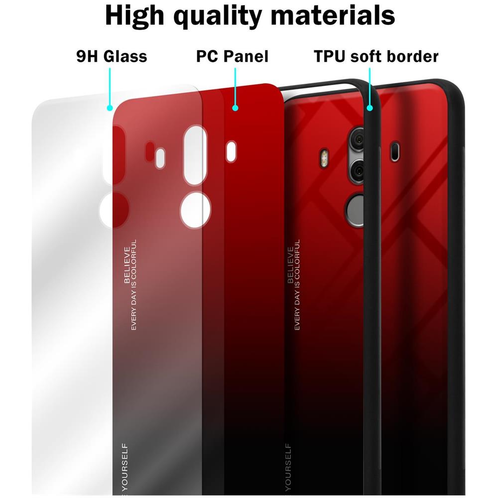 Cadorabo Custodia Compatibile Con Huawei Mate 10 Pro In Rosso - Nero - Coperchio Protettivo Bicolore In Vetro Temperato E Silicone Tpu - Foto 7
