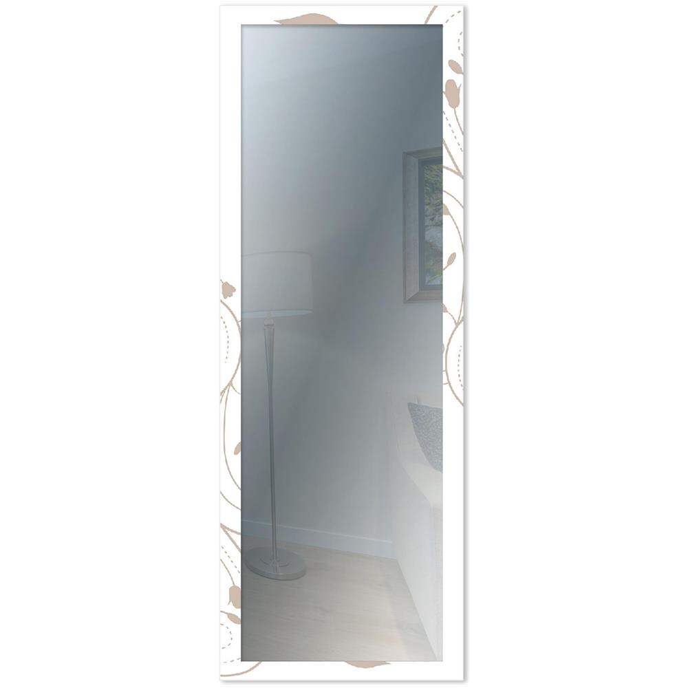 Lupia - Specchio da Parete Moderno MIRROR FANTASY BANANA LEAVES, Specchiera per Camera da Letto, Ingresso, Corridoio, Cornice Legno Stampata, Vetro Cristallo, 44x127 cm