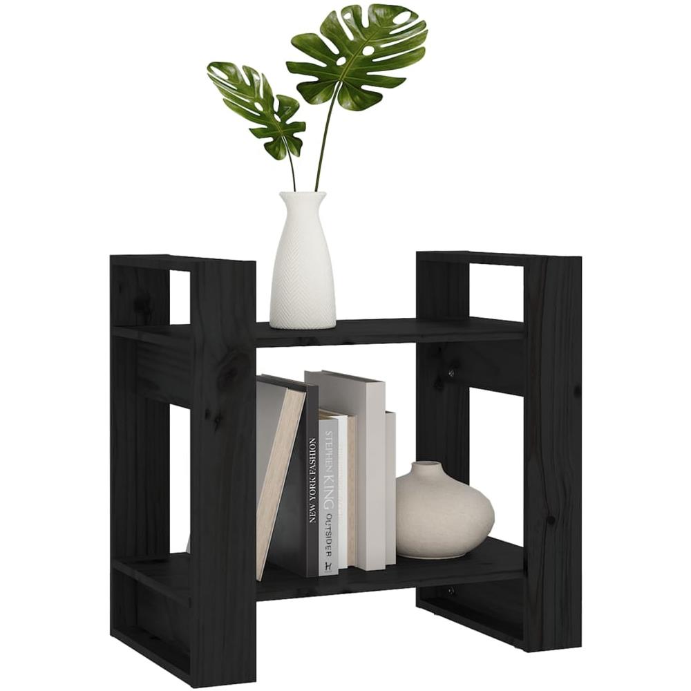 Libreria / divisorio Nero 60x35x57 Cm In Legno Massello Di Pino - Foto 3