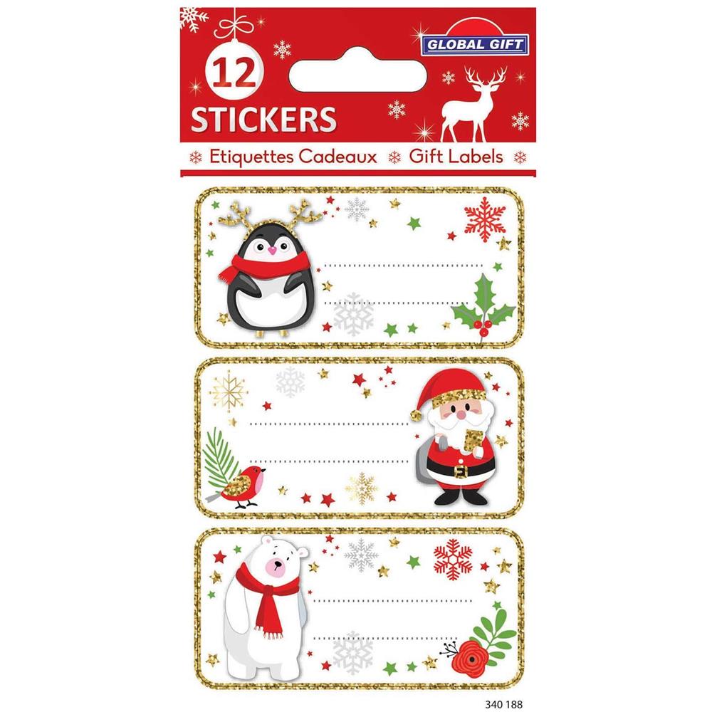 12 Adesivi Natalizi - Babbo Natale E Amici - Foto 1