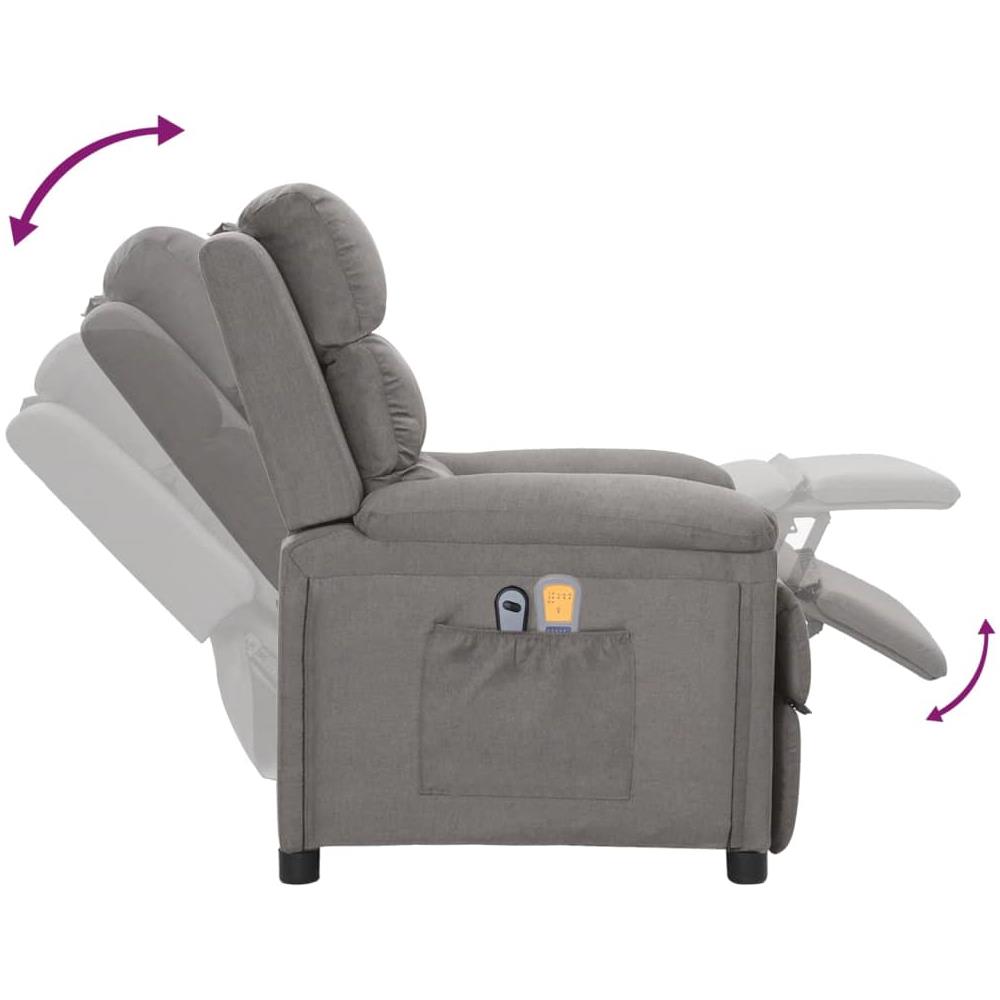 Poltrona Massaggiante Elettrica Grigio Chiaro in Tessuto - Foto 8