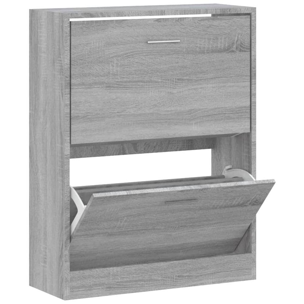 Scarpiera Grigio Sonoma 63x24x81 Cm In Legno Multistrato - Foto 2