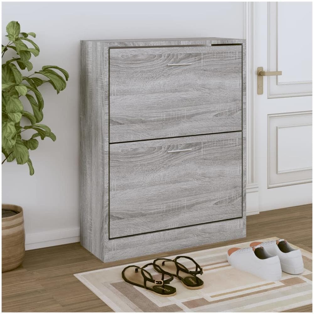 Scarpiera Grigio Sonoma 63x24x81 Cm In Legno Multistrato - Foto 1