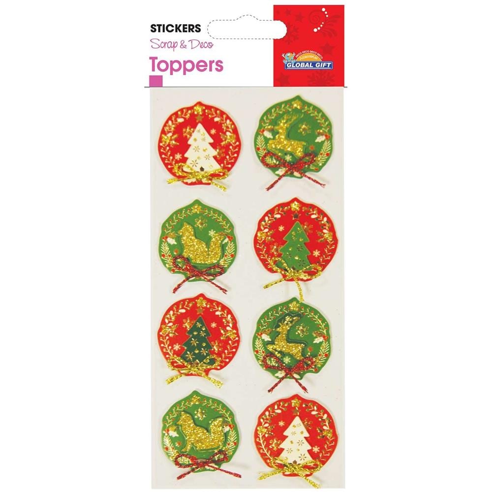 Adesivi In Rilievo Glitter Foresta Di Natale - Foto 1