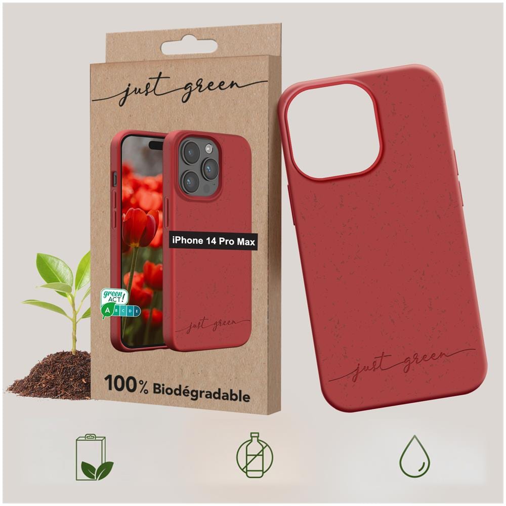 Cover Biodegradabile Per Iphone 14 Pro Max Rossa - Foto 2