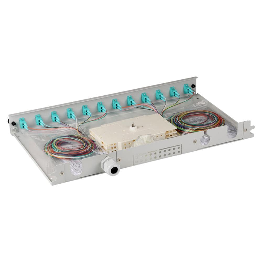 Cassetto Ottico 19'' Estendibile Con 12 Bussole E 24 Pigtails Lc Duplex Multimodale Om3 - Foto 2
