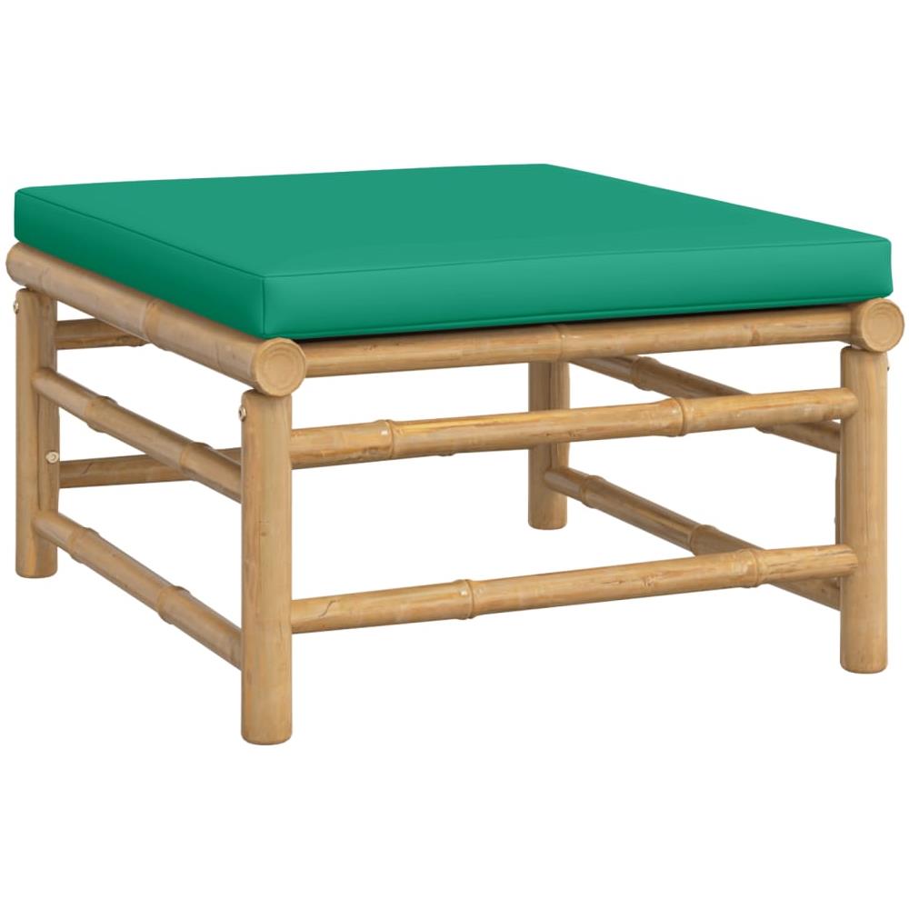 Poggiapiedi Da Giardino Con Cuscino Verde In Bambù - Foto 2