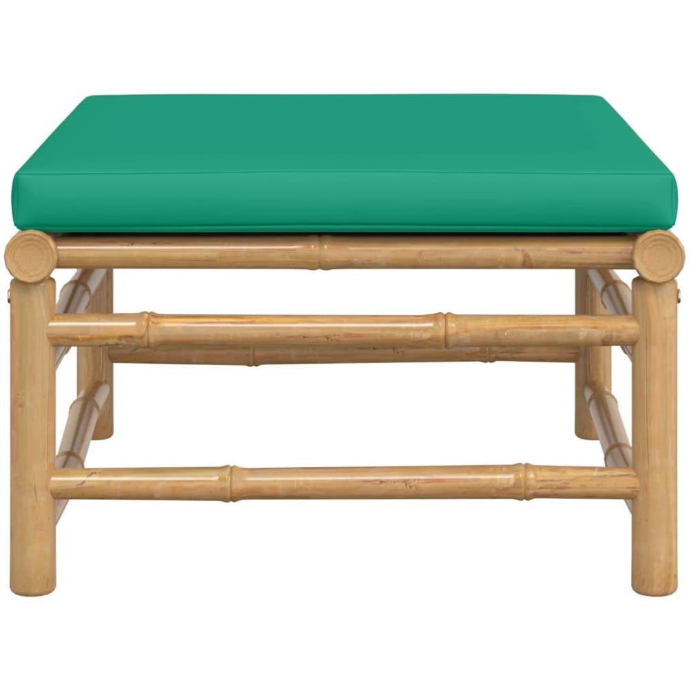 Poggiapiedi Da Giardino Con Cuscino Verde In Bambù - Foto 3