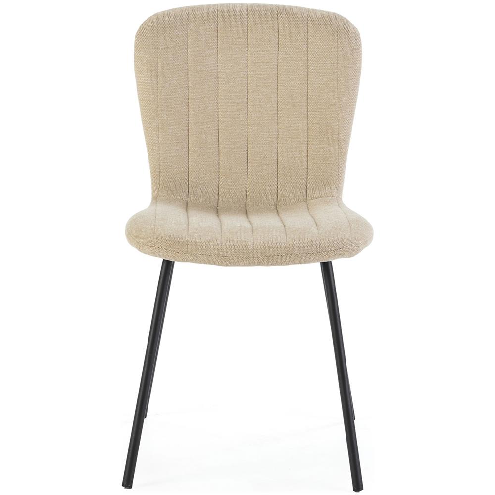 Pack 4 Sedie Lucky Rivestite In Tessuto Beige - Foto 2
