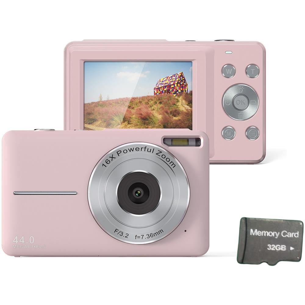 Fotocamera Digitale 44mp/1080p/16x Con Zoom Digitale/luce Di Riempimento/scheda Da 32 Gb Pink - Foto 1