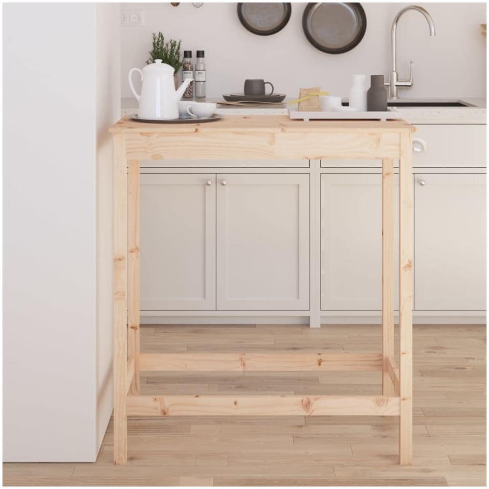 Tavolo Da Bar 100x50x110 Cm In Legno Massello Di Pino - Foto 1