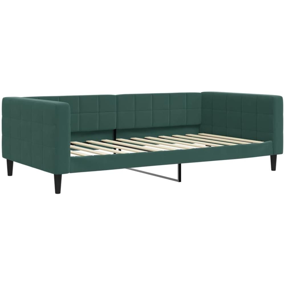 Letto Da Giorno Verde Scuro 100x200 Cm In Velluto - Foto 1