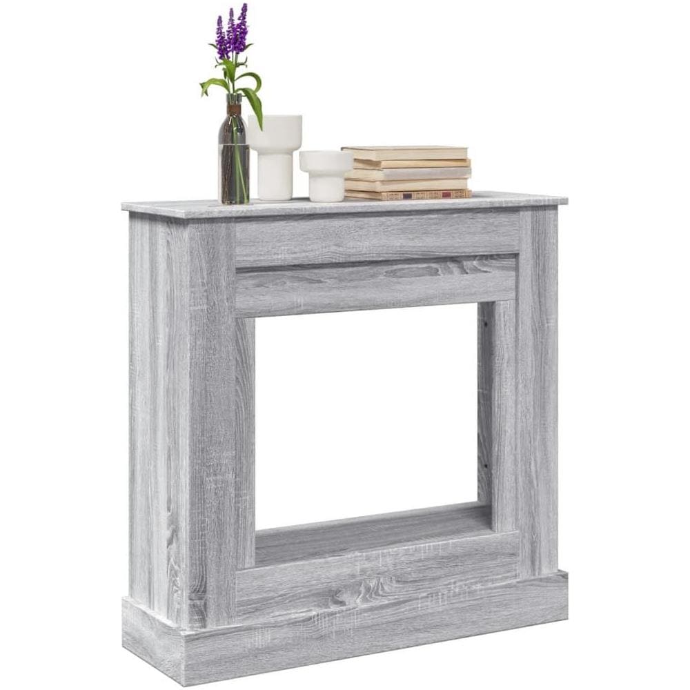 Cornice per Camino Grigio Sonoma 90x30x90 cm in Truciolato - Foto 2