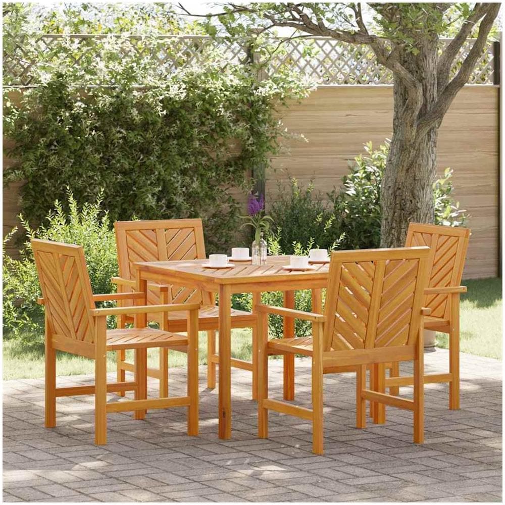 Set da Pranzo per Giardino 5 pcs Marrone 90 x 90 x 74 cm - Foto 1
