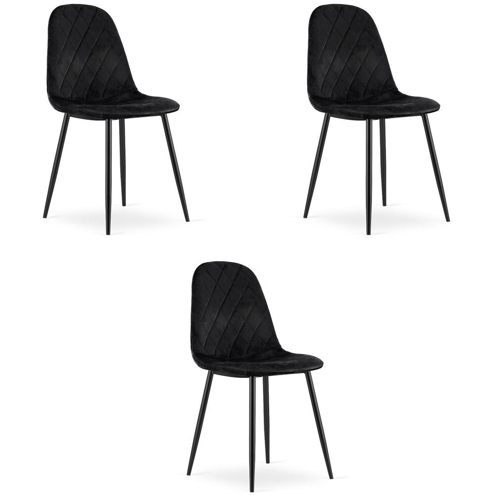 DAPI CHAIR Nero Velluto Design Moderno Ergonomico x3 - Foto 1