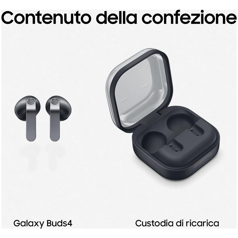 Galaxy Buds4, Black, Corpo in metallo, Altoparlante a 1 via, equalizzatore adattivo, Chiamate cristalline, Audio a 360°, ANC, Controllo adattivo del rumore Connessione senza interruzioni e One UI, Galaxy AI pronto ai comandi vocali - Foto 8