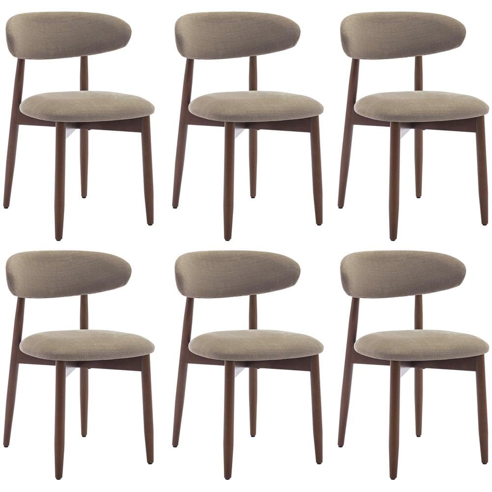 Set Di 6 Sedie Da Sala Da Pranzo, Resistenti Ed Eleganti, In Stile Scandinavo Minimalista, Ideali Per Sala Da Pranzo E Cucina, Cammello - Foto 1
