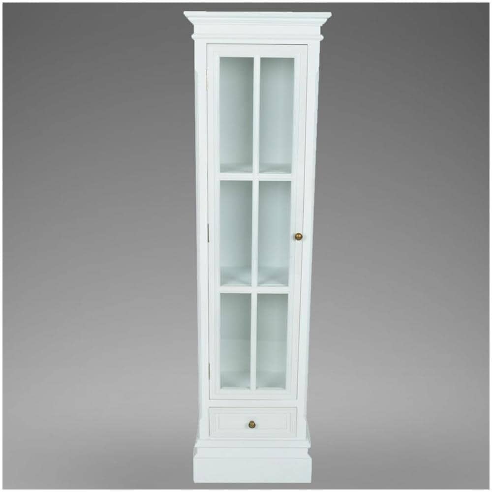 Armadietto con Libreria Elegante con 3 Scaffali Bianco in Legno - Foto 2