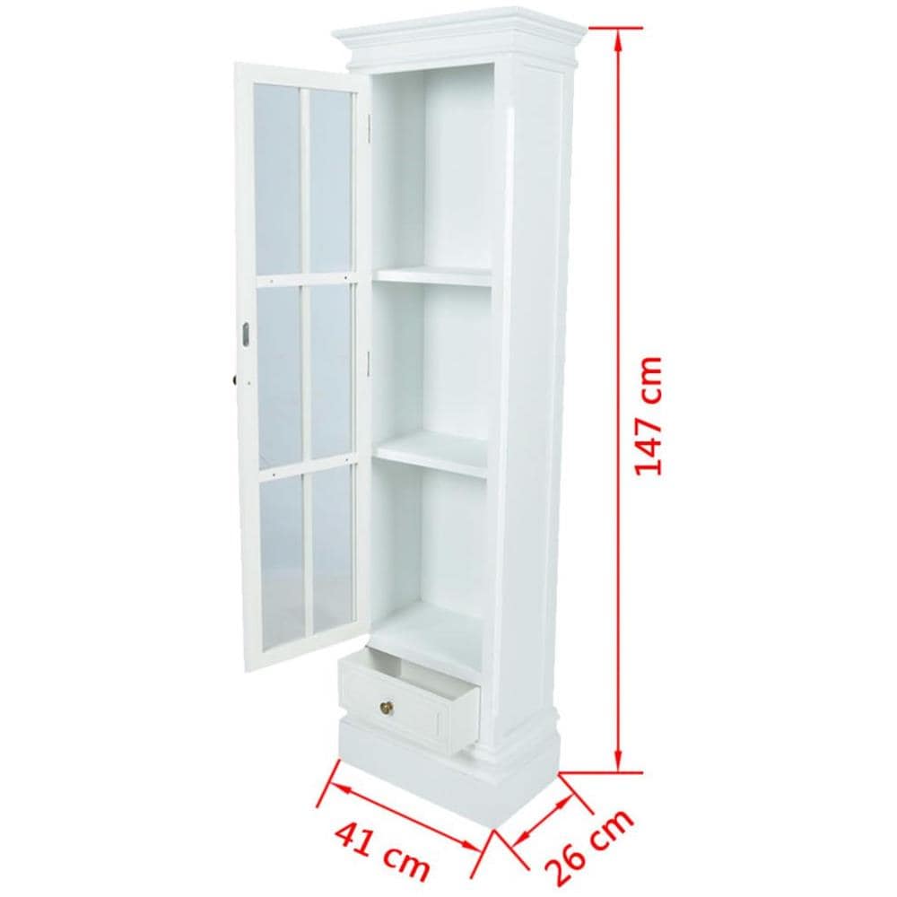 Armadietto con Libreria Elegante con 3 Scaffali Bianco in Legno - Foto 6