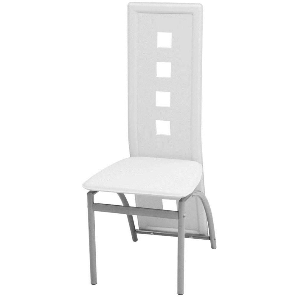 Sedie Da Pranzo 6 Pz Pelle Artificiale Bianca (243646+243647)  - Foto 2