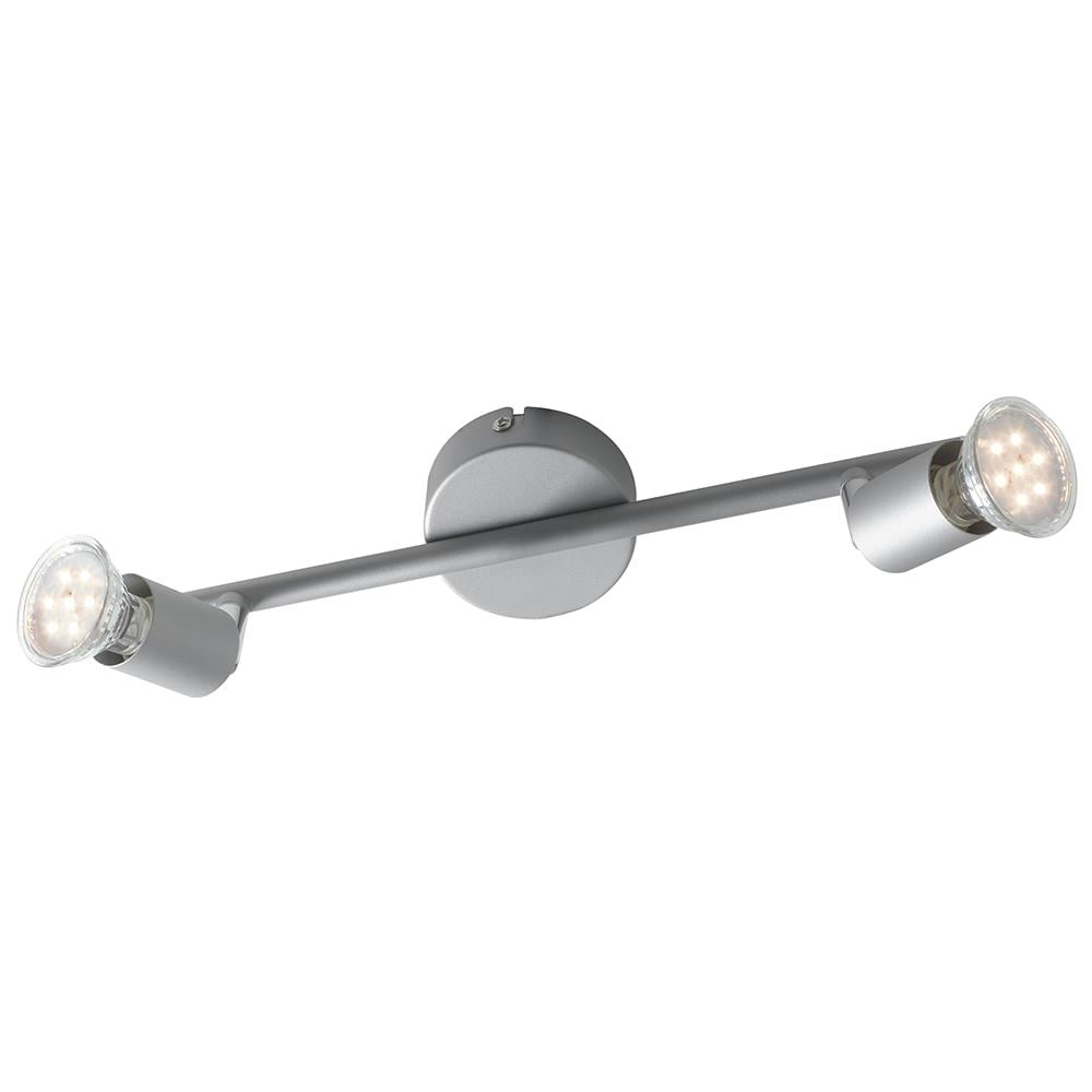 Faretti 2 Luci Spot Orintabili Metallo Silver Lampada Moderna Led 6 Watt Gu10 Luce Naturale Spot-cooper-2 - Foto 1