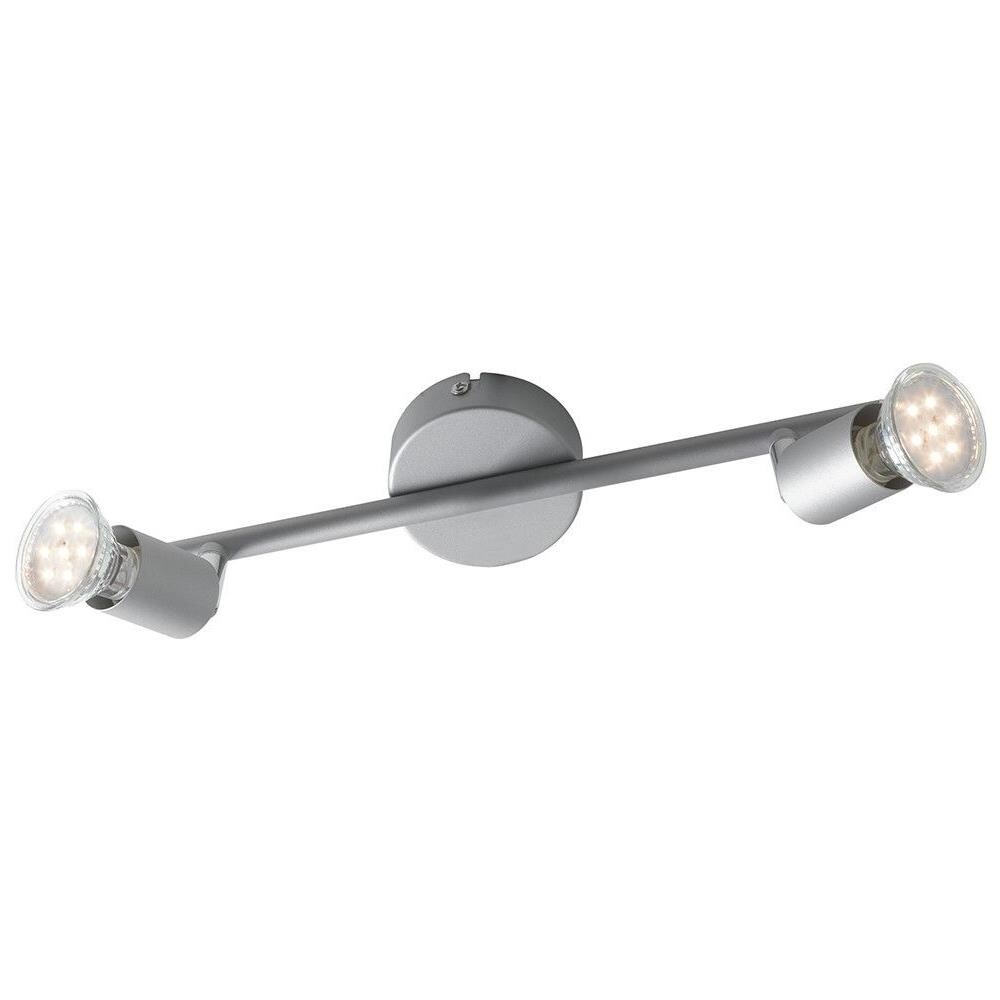 Faretti 2 Luci Spot Orintabili Metallo Silver Lampada Moderna Led 6 Watt Gu10 Luce Naturale Spot-cooper-2 - Foto 6