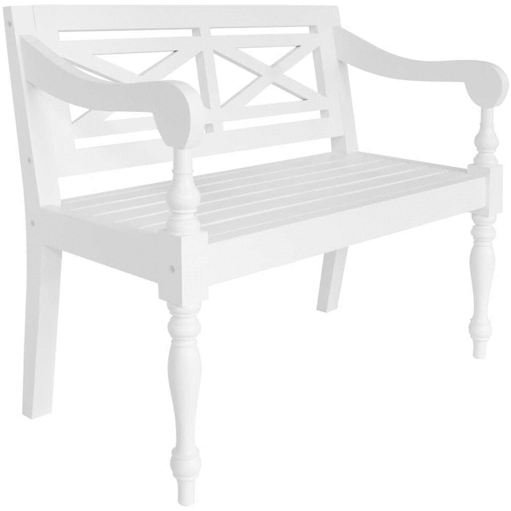 Panchina Batavia 98 cm in Legno Massello di Mogano Bianca - Foto 1