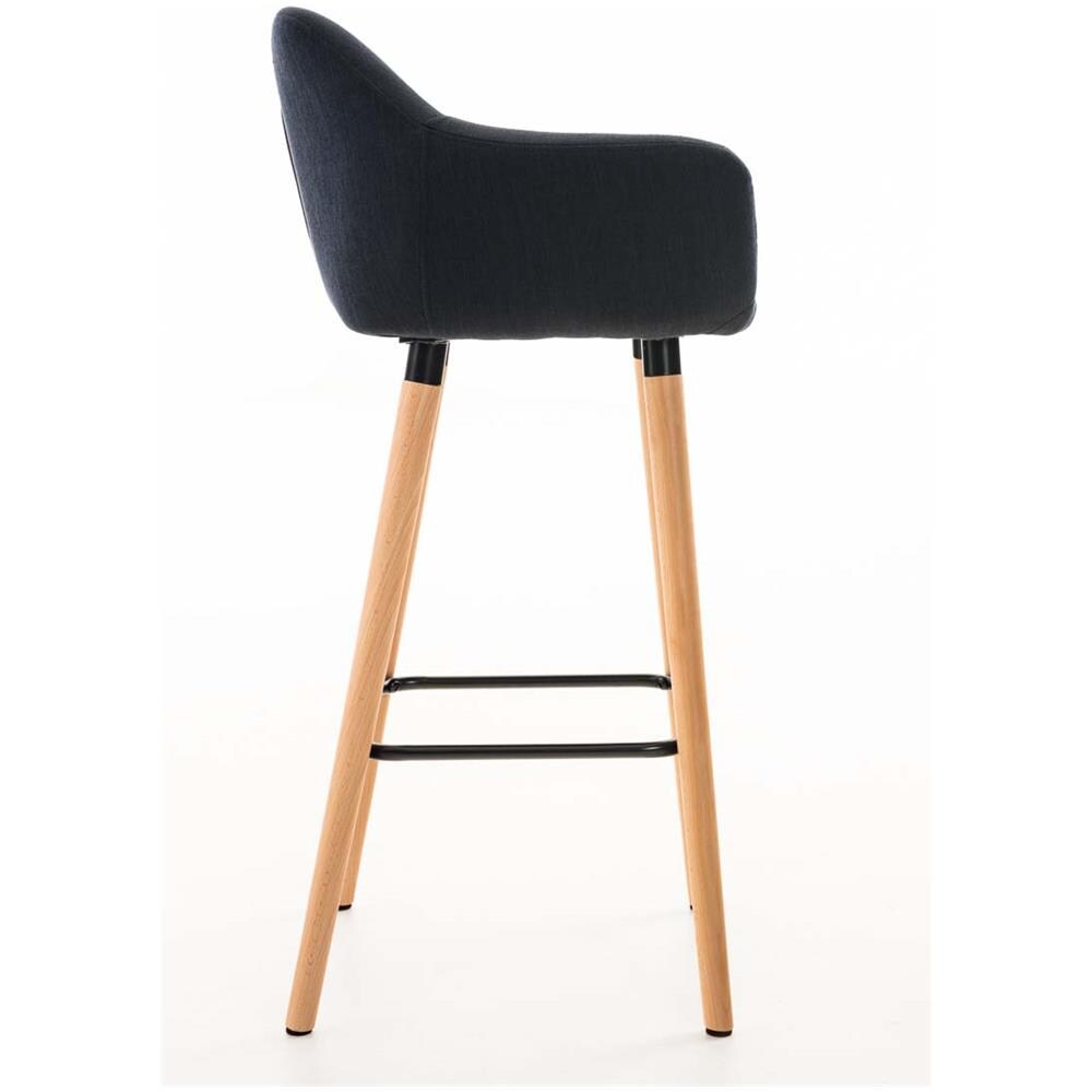 Grant - Set di 2 sgabelli da Bar con Imbottitura di Alta qualità e Rivestimento in Tessuto, con Struttura a 4 Piedi, in Legno - Foto 2